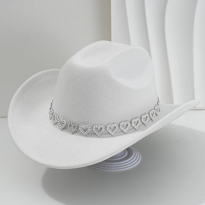 Amelia — Elegante Fedora Hoed met Hart van Strassstenen