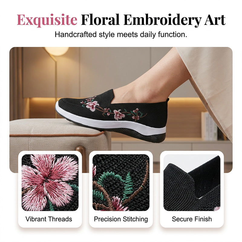 Grace – Dames Ademende Bloemen Mesh Schoenen met Gevoerde Zool