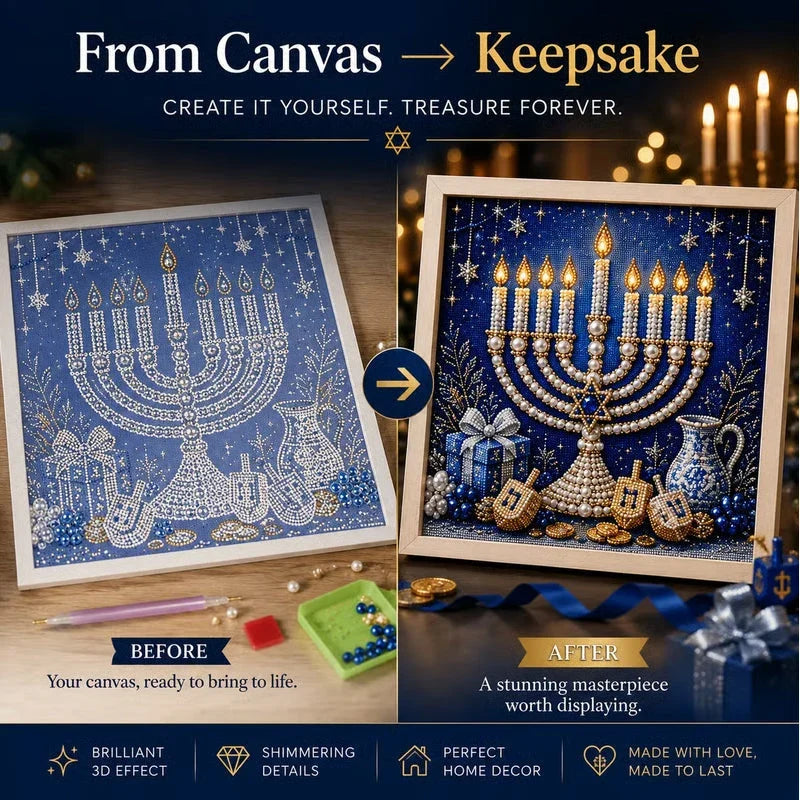GlowCraft Menorah Knutselpakket — Ontsteek Vreugde, Straal Rust uit