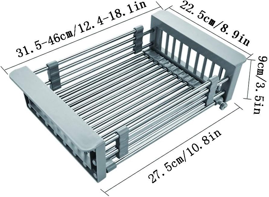 Rechthoekige korf voor roestvrijstalen gootsteen