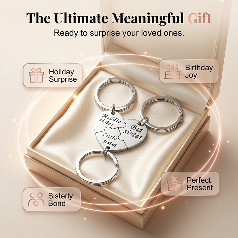 Connected Sister Sleutelhanger Set – Onoverwinnelijke Band, Blijvende Liefde