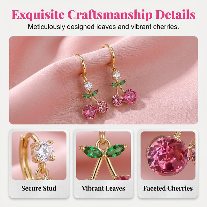Rosalie — Kristal Cherry Oorbellen | 50% KORTING