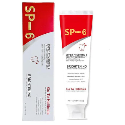 BrightBiotic - 100 ML SP-6 Probiotic Whitening Tandpasta | 1+1 GRATIS