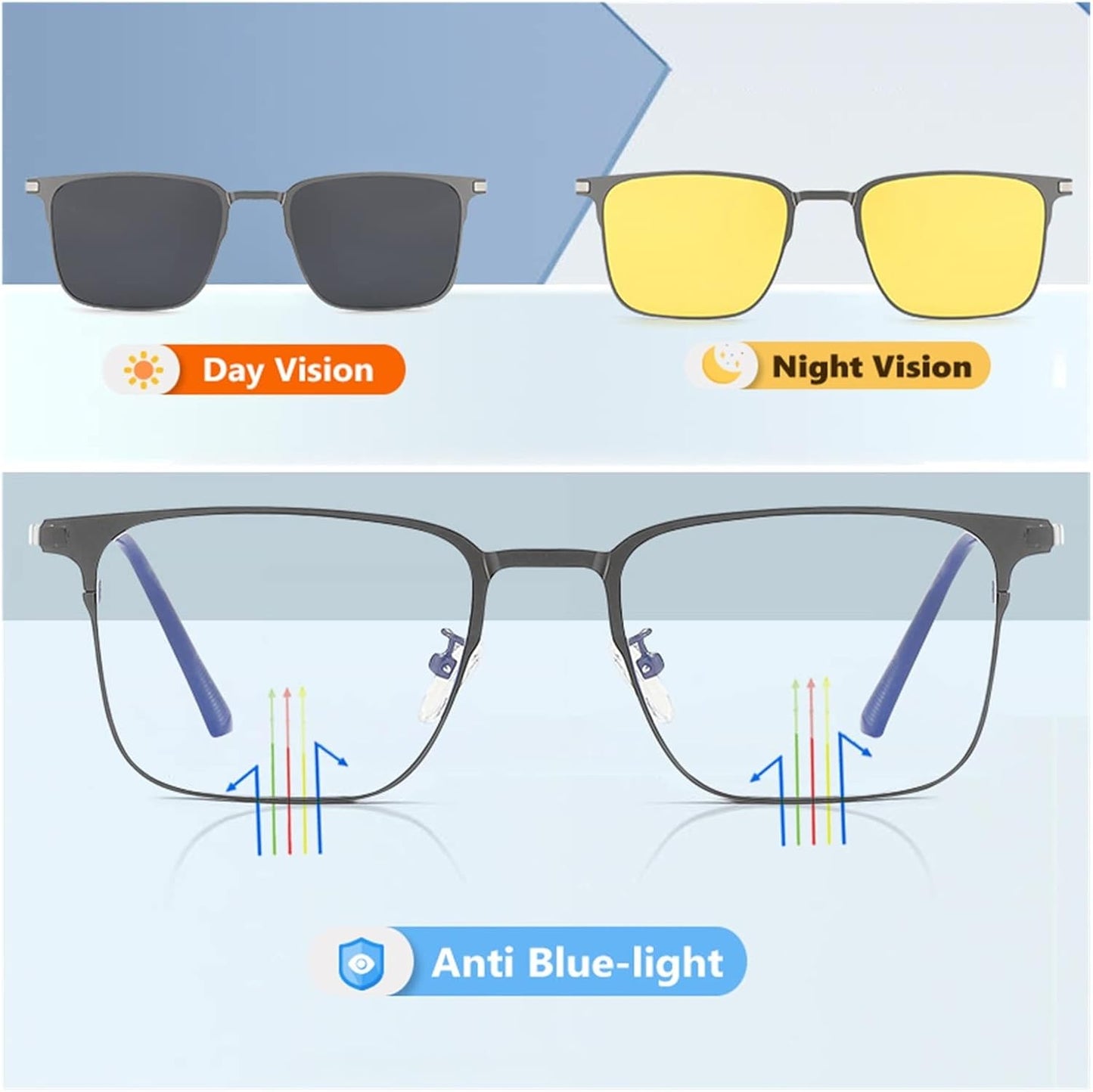 FlexiVision™ 3-in-1 magnetische clip-on bril