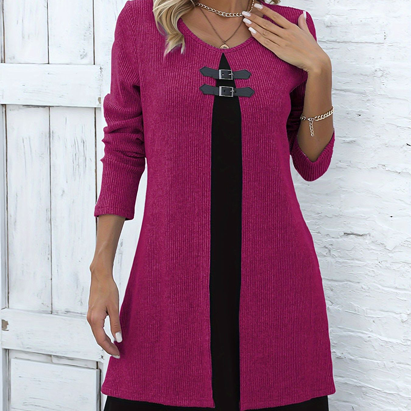 Sophie – Elegante A-lijnjurk met stijlvolle gespen | 50% KORTING