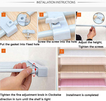 FlexiRack™ – Verstelbaar Opbergrek voor Slimme Kastindeling | 50% KORTING