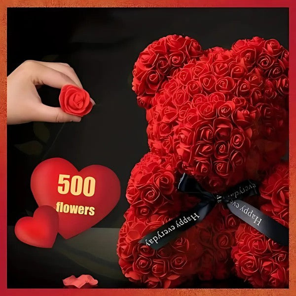 RoseBear – Romantische teddybeer van eeuwige rozen