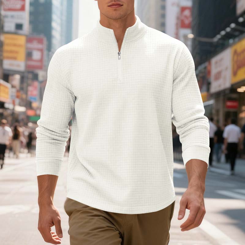 Michael — Midtown Pullover Sweatshirt met Gestructureerd Jacquard