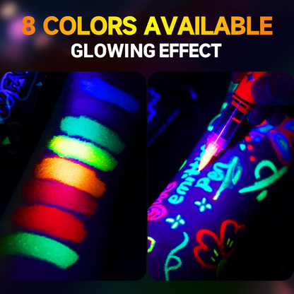 GlowBurst Marker 8-Kleuren Set — Ontsteek een Gedurfde Nachtleven Sfeer