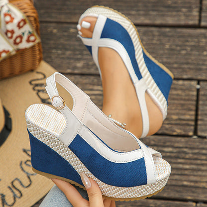 Maya – Dames ademende peeptoe sleehakken met ondersteuning