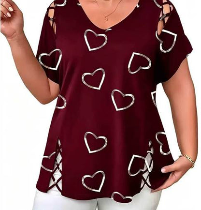 Mia – Dames ademend T-shirt met veterdetails aan de zijkanten
