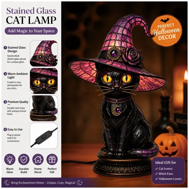 ShadowLure Heks & Kat Lamp — Betover Gezellige Nachten