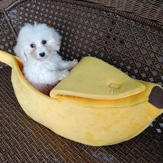 Het gezellige banaan -vormige bed voor je harige vriend!
