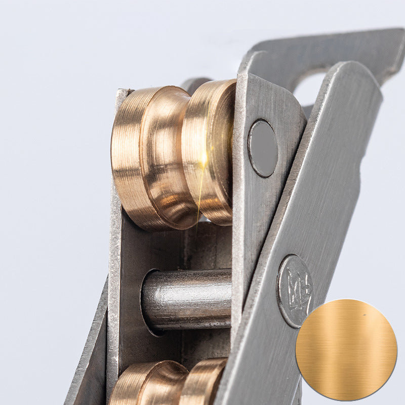 Poelie van roestvrij staal en koper (2 stuks)