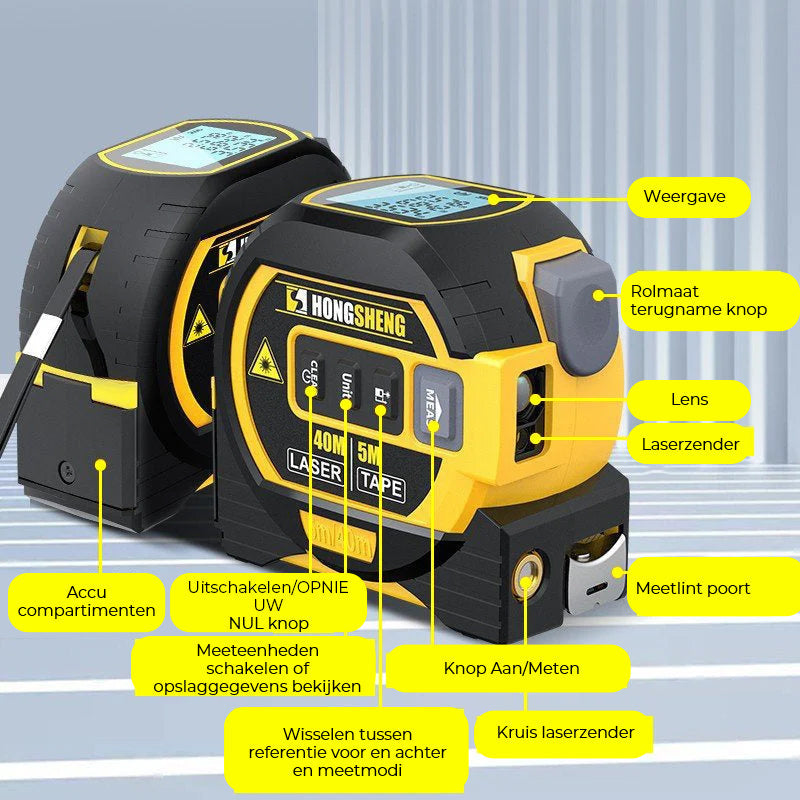 3-in-1 infrarood laserbandmeting