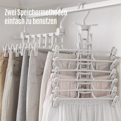 Opvouwbare kleerhanger en broekenrek