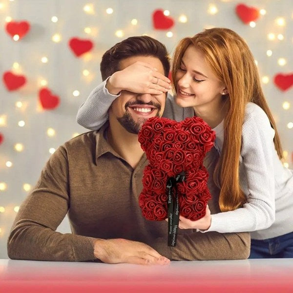 RoseBear – Romantische teddybeer van eeuwige rozen