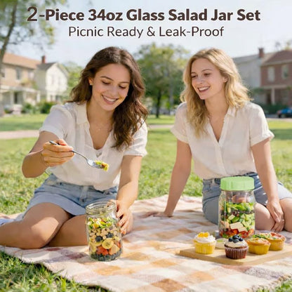 VividVessel – Frisse saladebox glas | 2+1 GRATIS