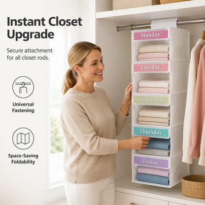 ClarityNest Hangende Organizer met 5 Compartimenten – Makkelijke Orde in de Kast