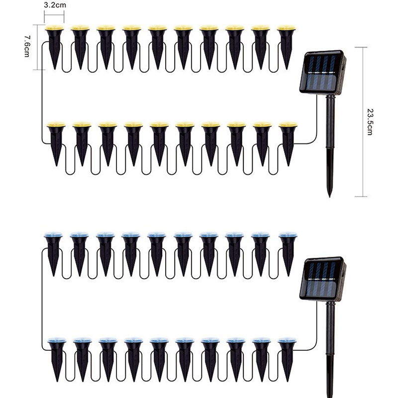 Zonne-energielampjes met blauwe LED-slingerverlichting – moeiteloze avonden, magische gloed
