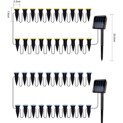 Zonne-energielampjes met blauwe LED-slingerverlichting – moeiteloze avonden, magische gloed