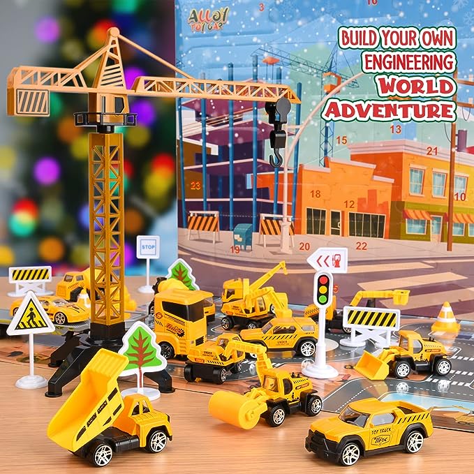 Adventskalender Bouwvoertuigen — Dagelijkse Fantasie Ontdekking