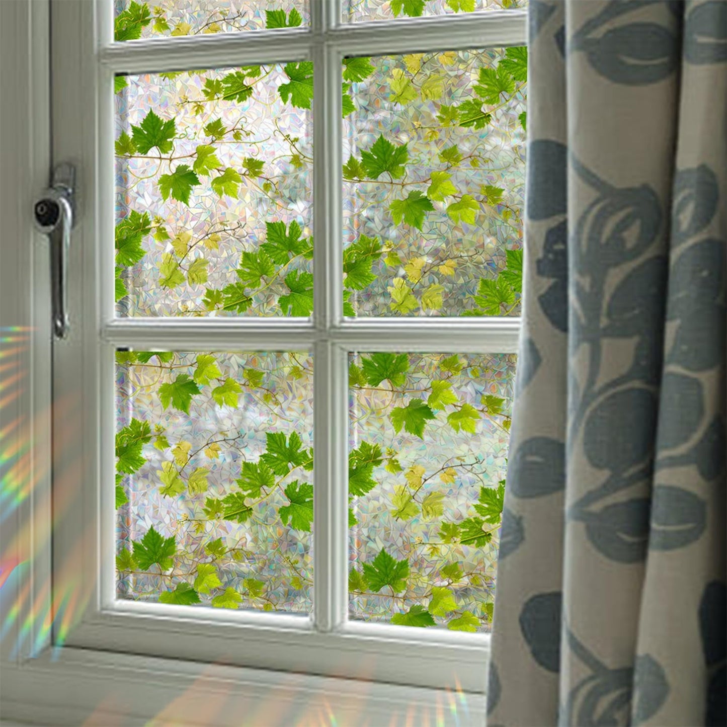 UV-beschermende regenboogglasstickers voor privacy in huis