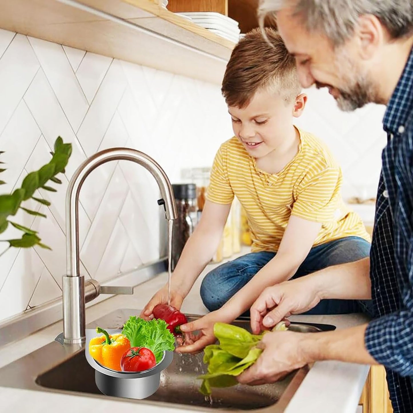 SinkMate™ – RVS afdruiprek met haak voor uw gootsteen