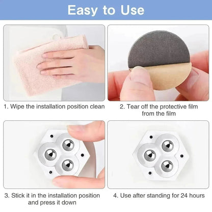 Stalen wielen (set 4 stuks) - voor eenvoudig en soepel verplaatsen van het meubilair 360° draaibaar