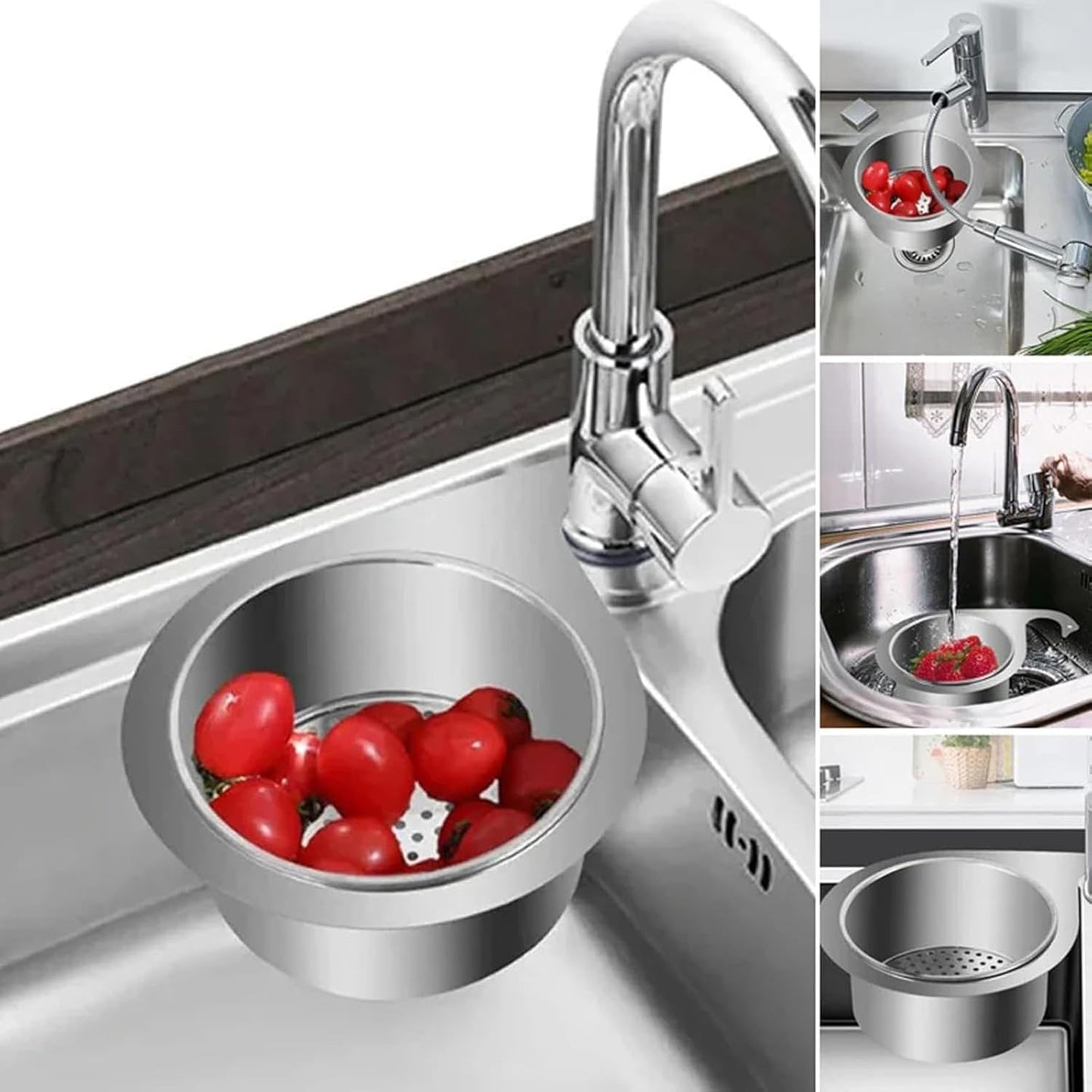 SinkMate™ – RVS afdruiprek met haak voor uw gootsteen