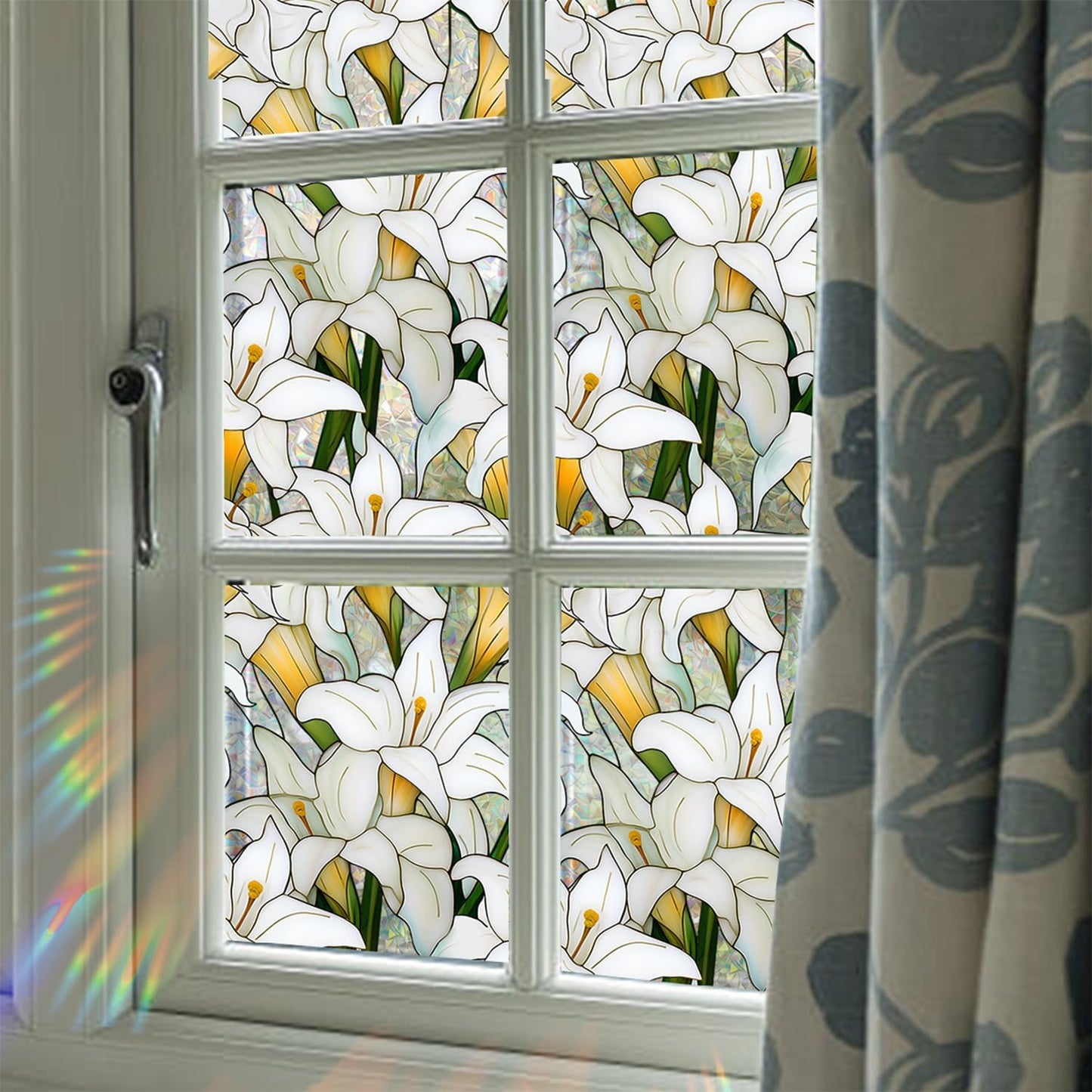 UV-beschermende regenboogglasstickers voor privacy in huis