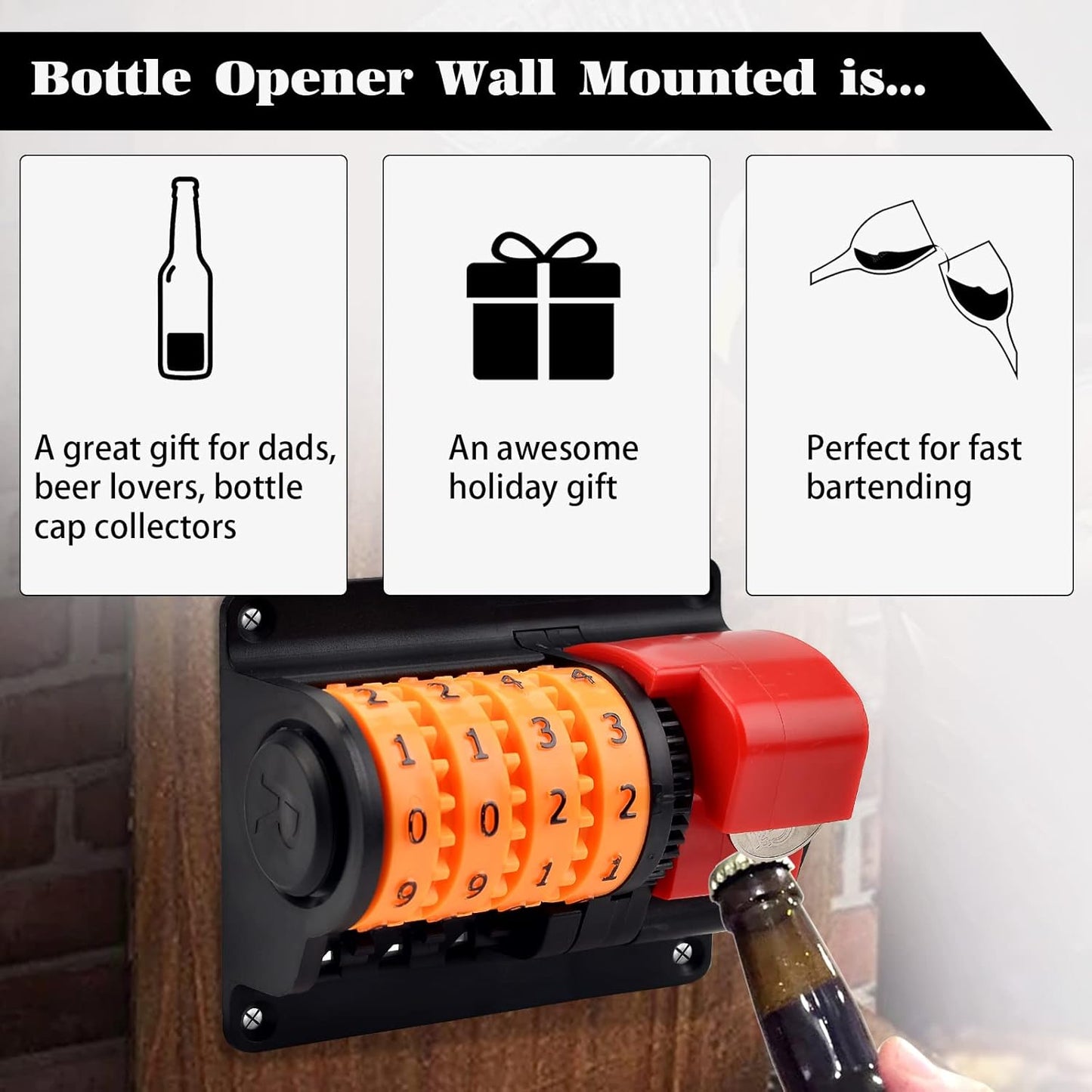 Flesopener, bieropener muur met teller Precieze nummers voor bars feest keuken