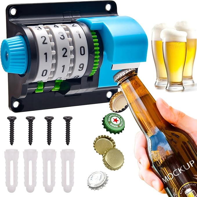 Flesopener, bieropener muur met teller Precieze nummers voor bars feest keuken