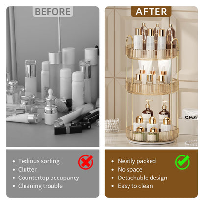 360 graden draaibare make-up organizer, transparante opbergruimte met hoge capaciteit