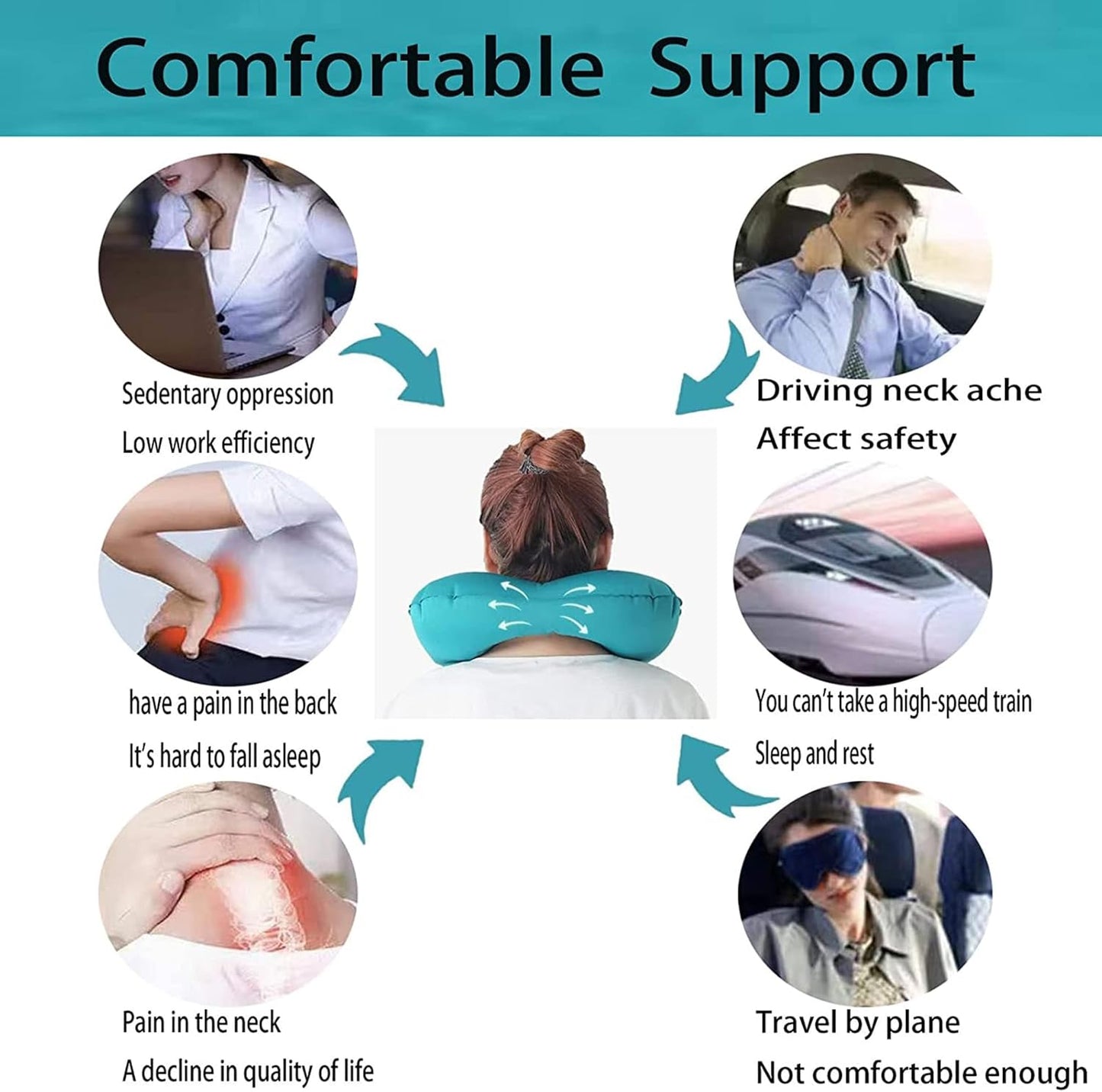 ReisComfort™ – Waterdicht opblaasbaar stretchkussen