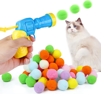 PouncePlay - Kattenspeelgoed balwerp geweer | 50% KORTING