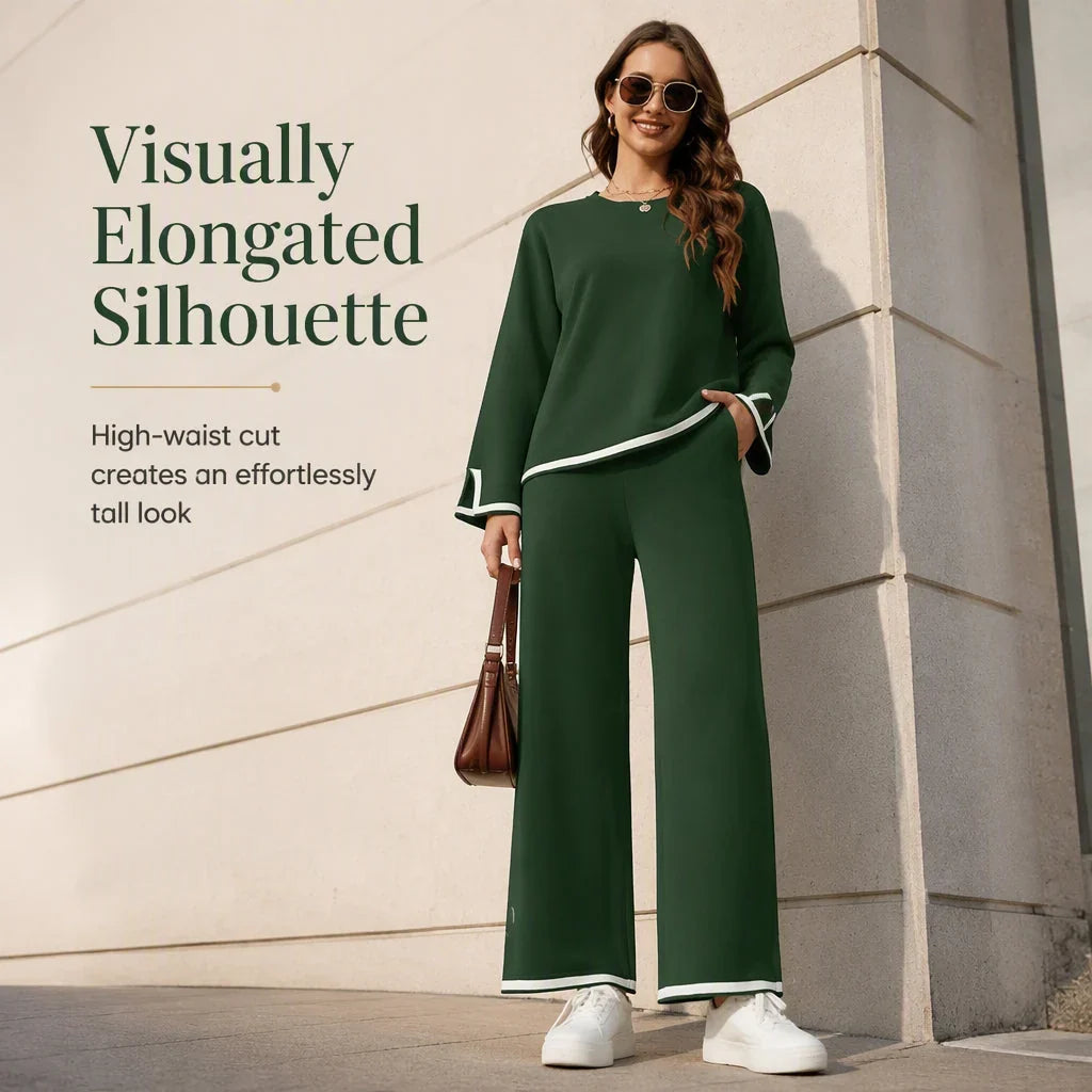 Heidi – Dames Everyday Set met Wijd Uitlopende Broek