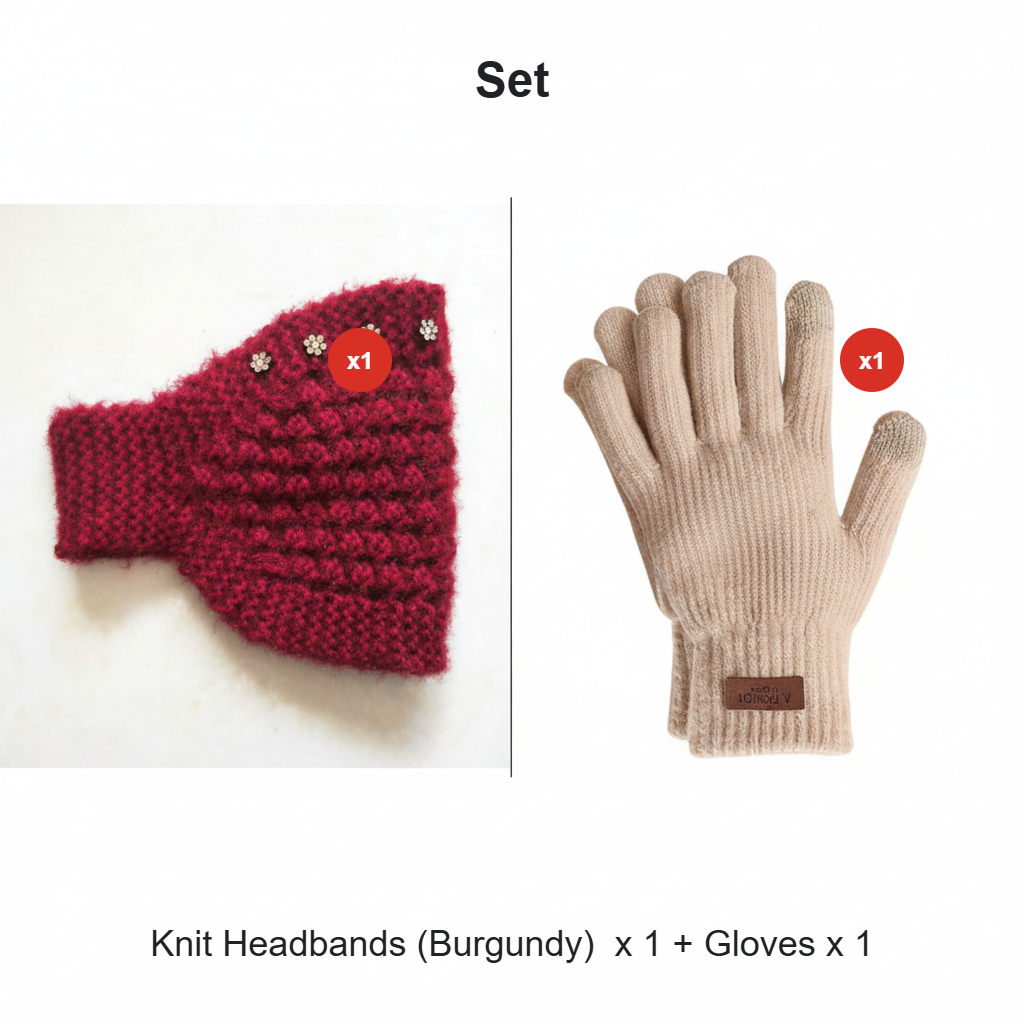 Grace – Gezellig gebreide hoofdband met bloemmotief en open bovenkant ontwerp