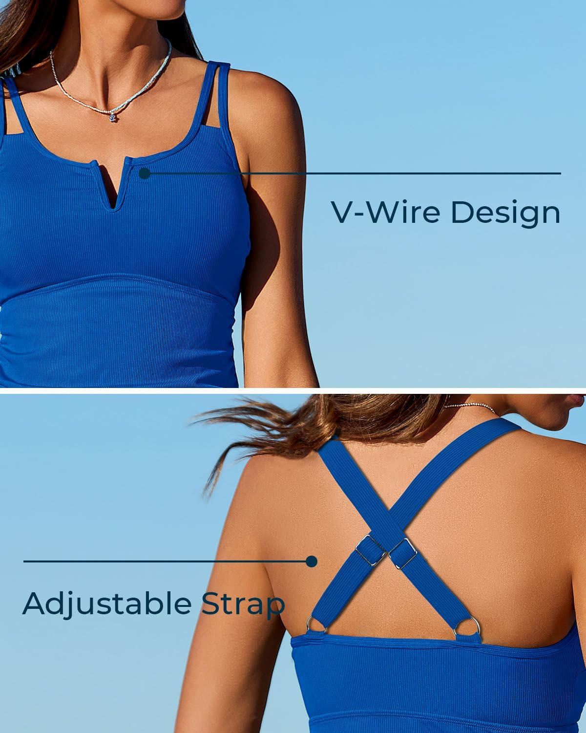 Fiona – Vrouwen Tweedelig Tankini Set voor een Platte Buik