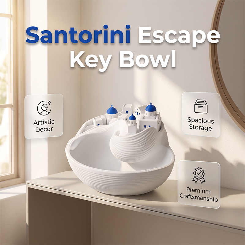 Santorini Keramische Tray — Geniet van Dagelijkse Rust