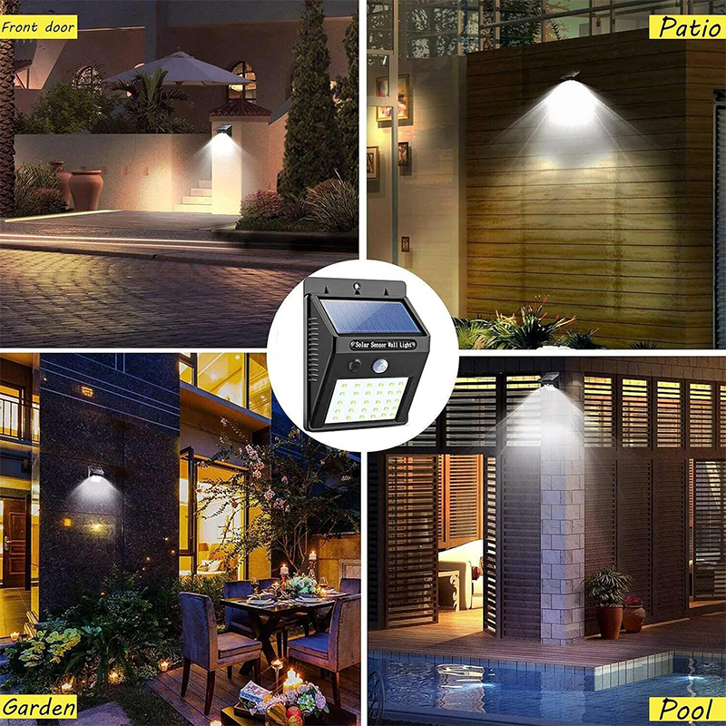 Zonne-energie LED Bewegingssensor Lamp — Heldere Beveiligingsvrijheid