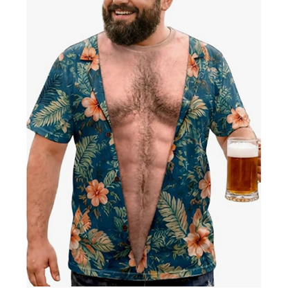 Jerry – Grappig 3D T-shirt met harige borst en ademende pasvorm