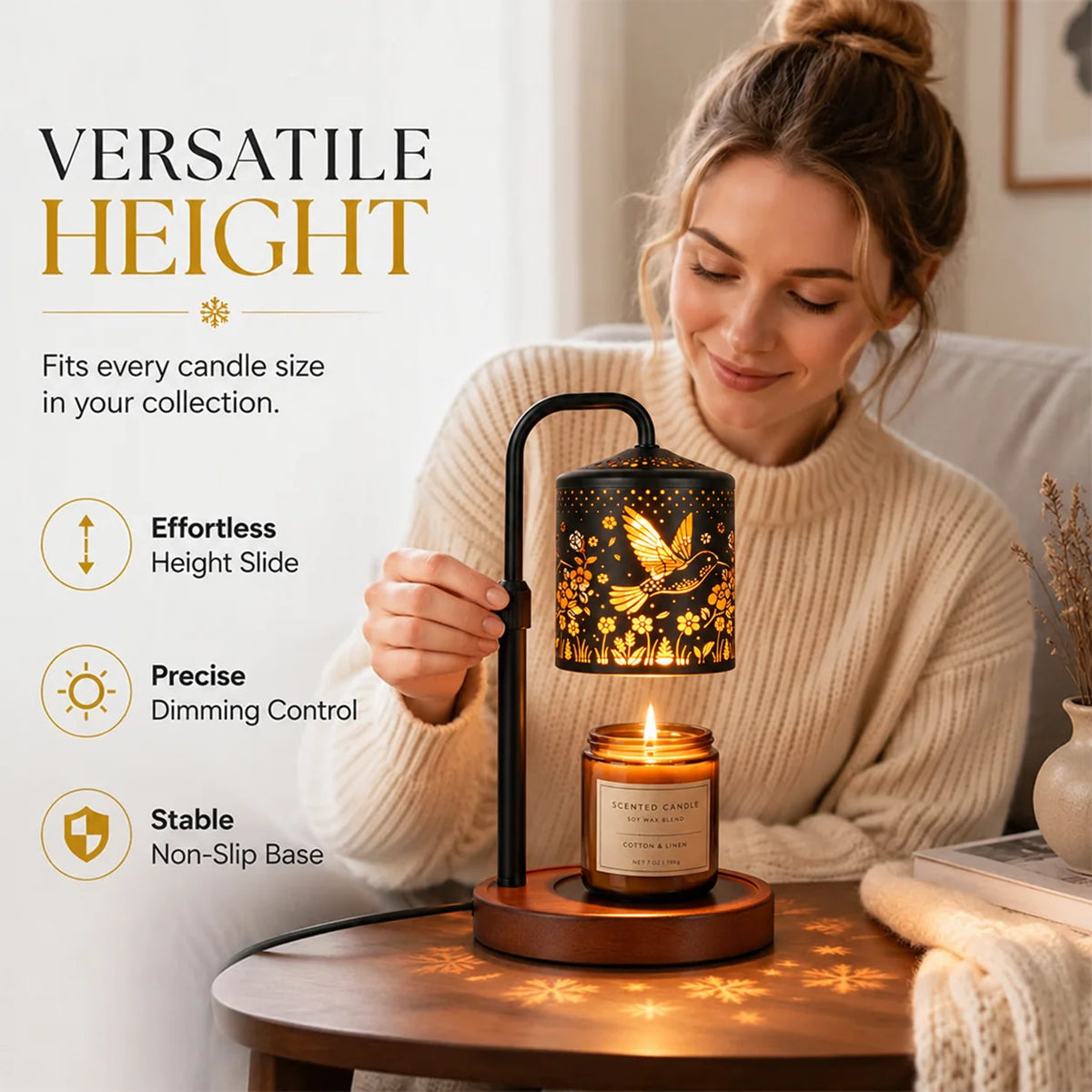 EmberLuxe Kaarsverwarmer — Sfeervol Licht, Kalmerende Geur