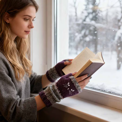 Olivia – Kattenborduurwerk vingerhandschoenen | 1+1 GRATIS