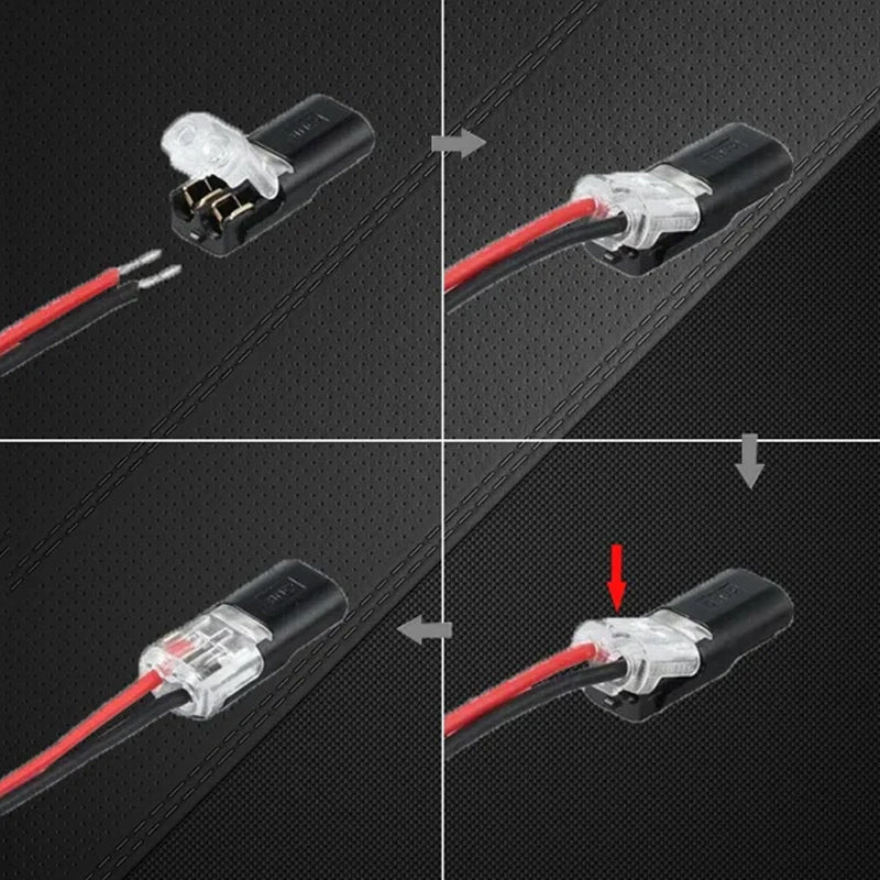 Dubbeldraads insteek connector met vergrendelingsgesp