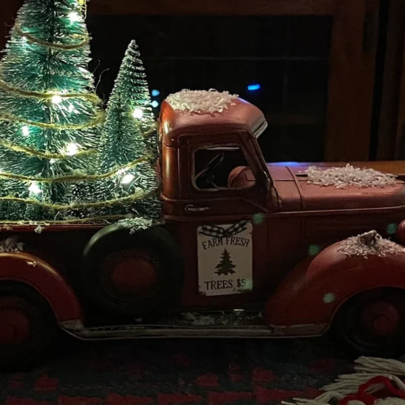 KerstTruck - Kerst rode boerderij Truck decoratie | 50% KORTING