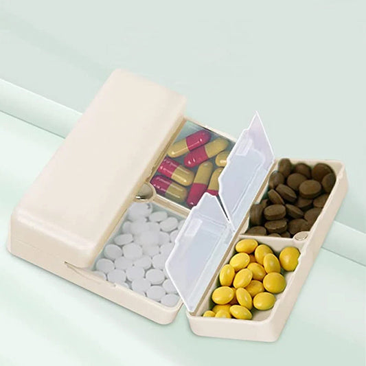 Draagbare magnetische pillendoos met 7 compartimenten