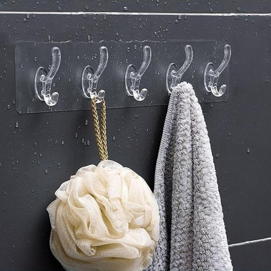 Transparent adhesive 5 hooks