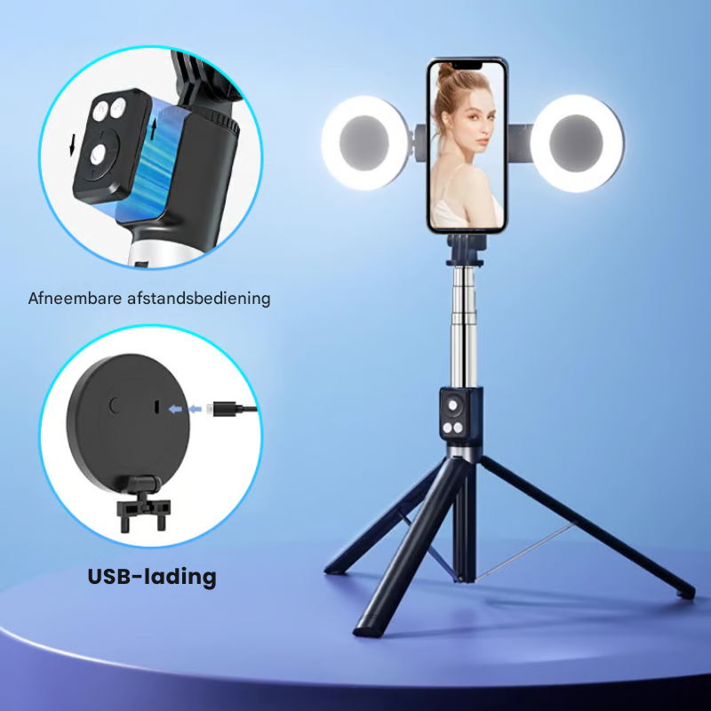 SnapPro - 6-i-1 6-i-1 Bluetooth selfie stick | Allround voor perfecte foto's | 50% KORTING