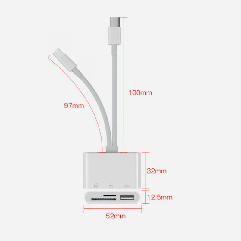 DataLink – 3-in-1 SD/TF/USB-kaartlezer | 1+1 GRATIS